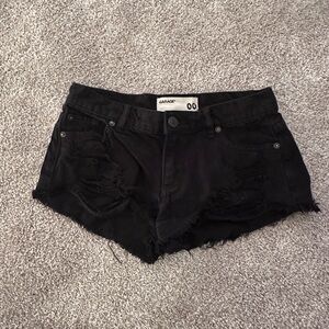 Black Jean shorts